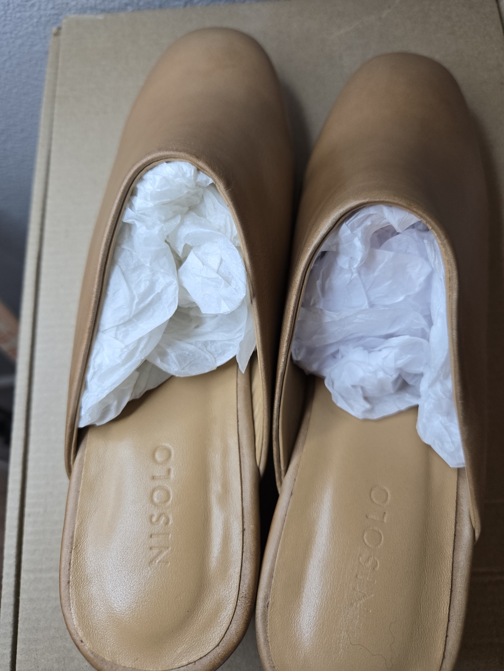 Nisolo Women's Tan All Day Heeled Leather Mule - Sz 7 Store Returns - Picture 6 of 11